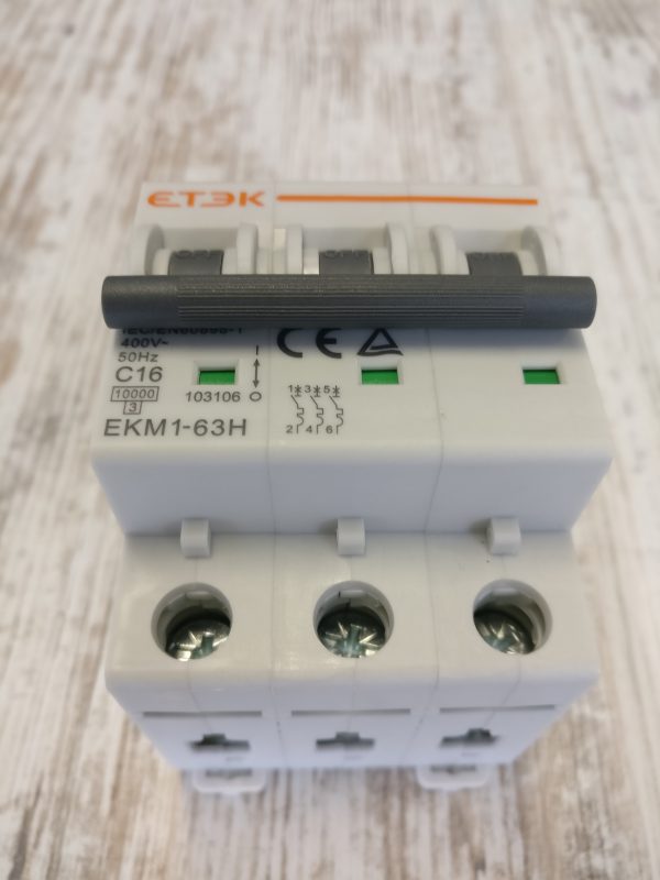 Mini circuit breaker ETEC 16A 3P 400VAC contacts